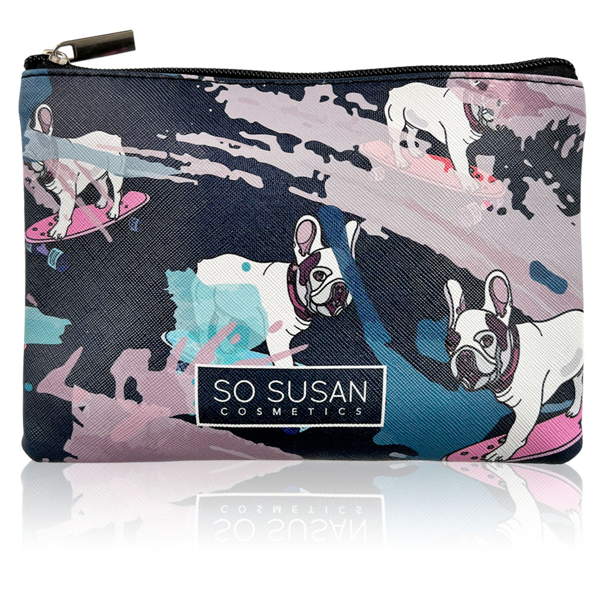 Limited-Edition Makeup Bag - Skateboarding Pup