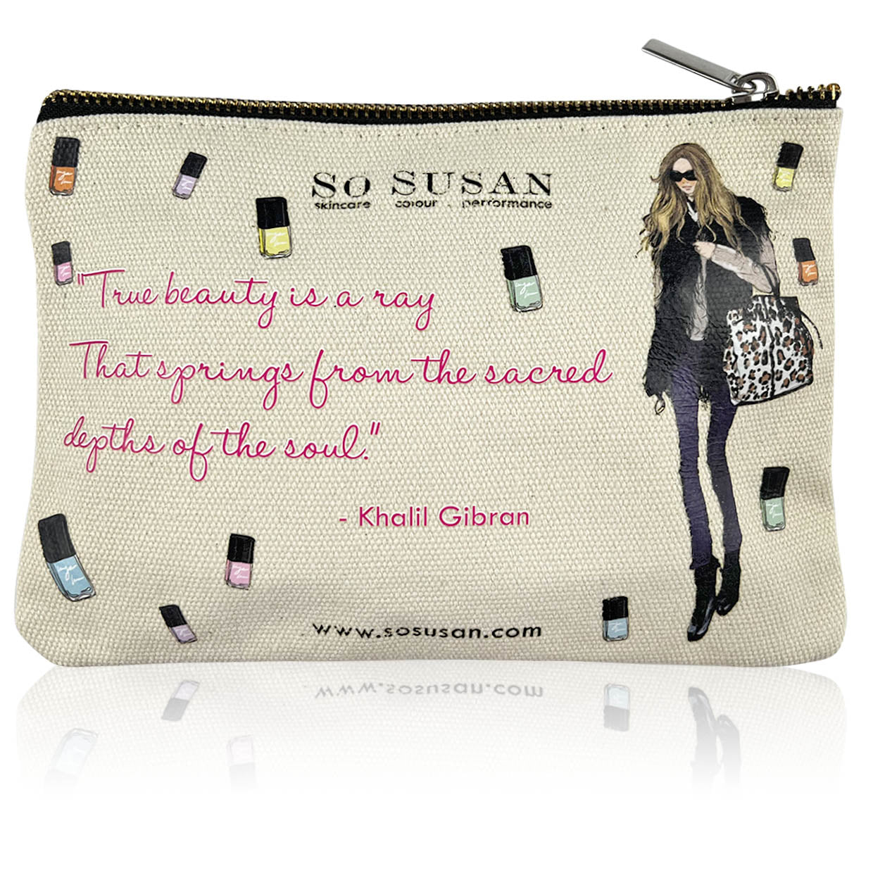 Eco-Chic Canvas Makeup Bag - I Love Unexpected Courage – So Susan Cosmetics