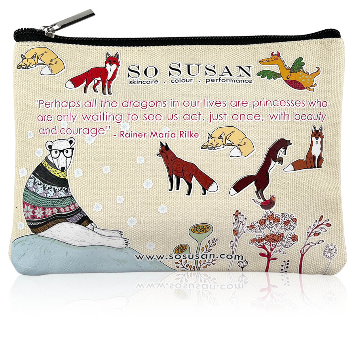 Eco-Chic Canvas Makeup Bag - I Love Unexpected Courage – So Susan Cosmetics